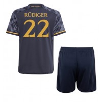 Camisa de time de futebol Real Madrid Antonio Rudiger #22 Replicas 2º Equipamento Infantil 2023-24 Manga Curta (+ Calças curtas)